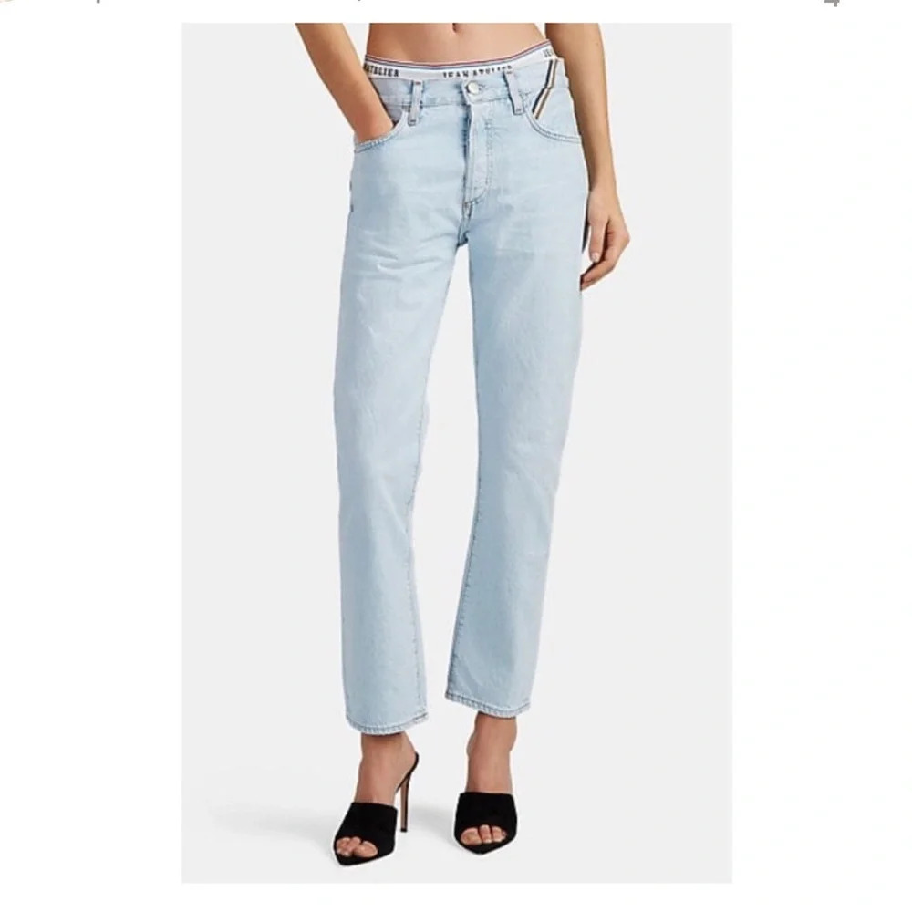 Jean Atelier Luxury Mock Brief Pant Jeans in color Sky size 25 NWT